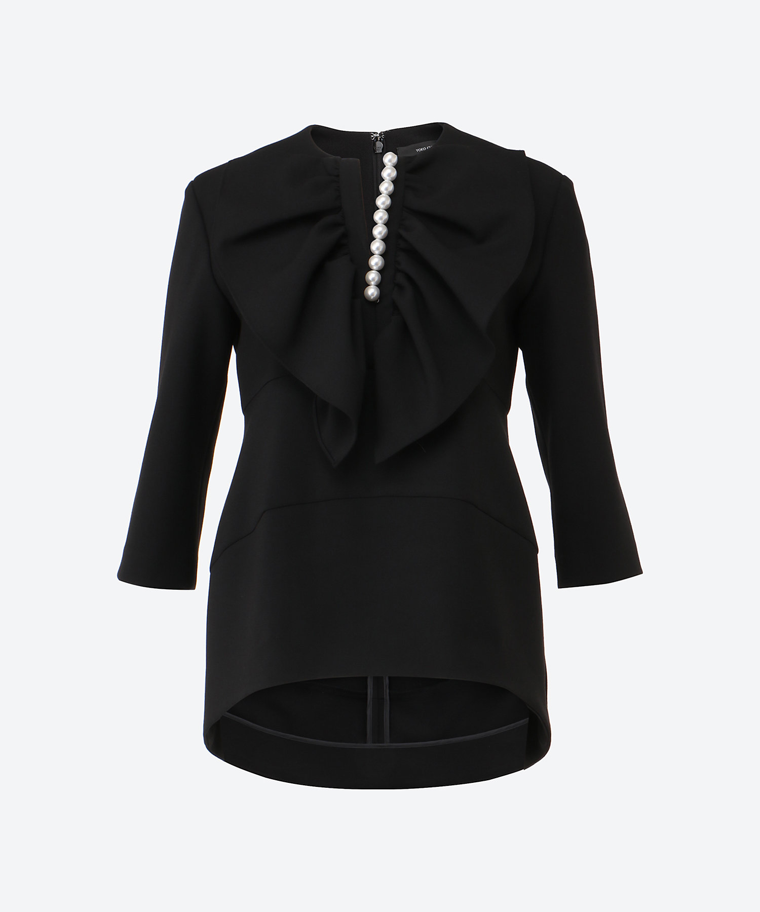 ボリュームラッフルパールスリットラインブラウス YCB－425